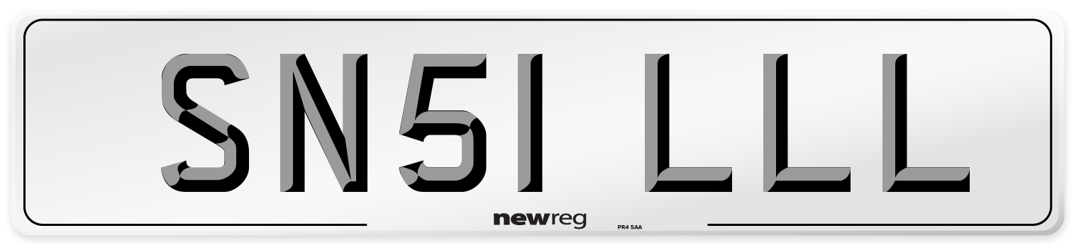 SN51 LLL Number Plate from New Reg